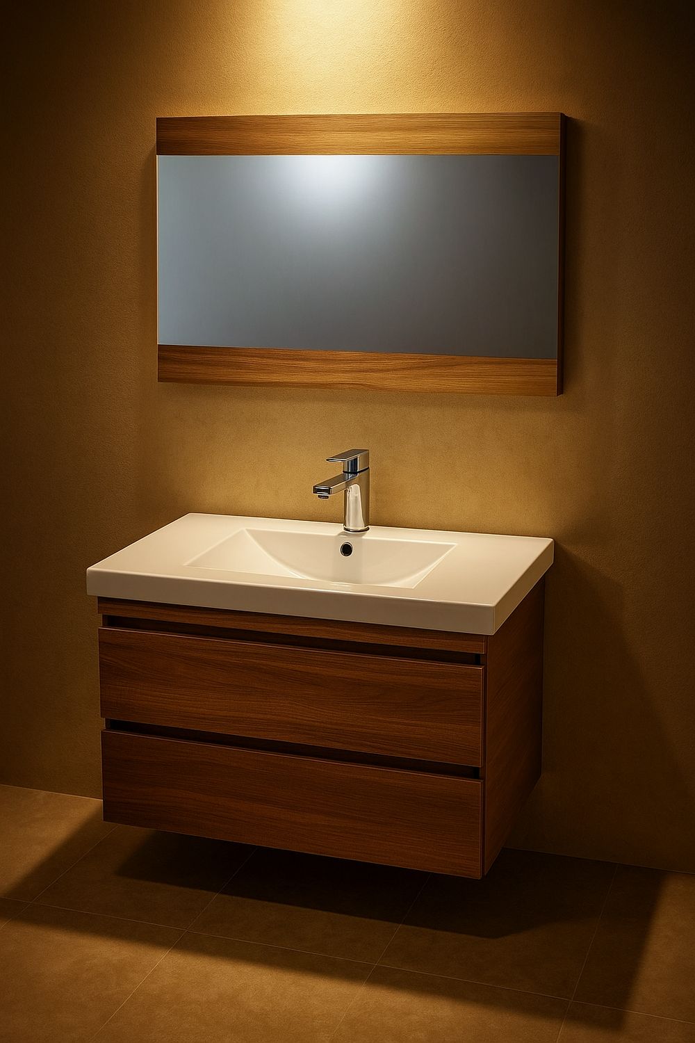 Spazio 80 cm Bathroom Cabinet with Two Drawers (Without Basin)