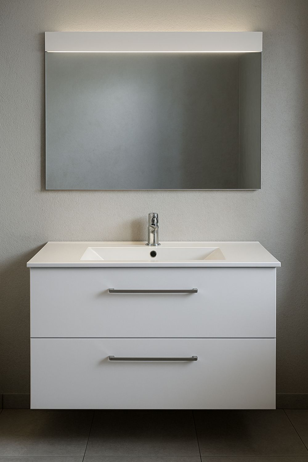 Comete 96 cm Bathroom Cabinet with Two Drawers (Without Basin)