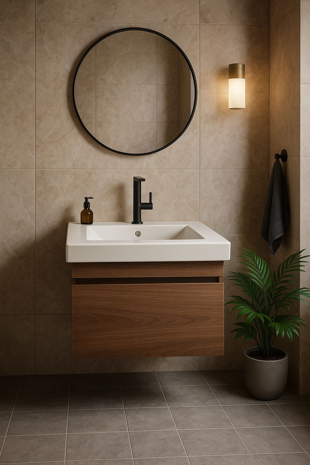 Meuble de salle de bains Spazio 70 cm à un tiroir (sans vasque)