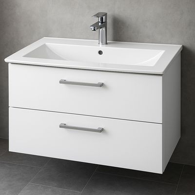 Meuble de salle de bains Lido 92 cm à deux tiroirs (sans vasque)