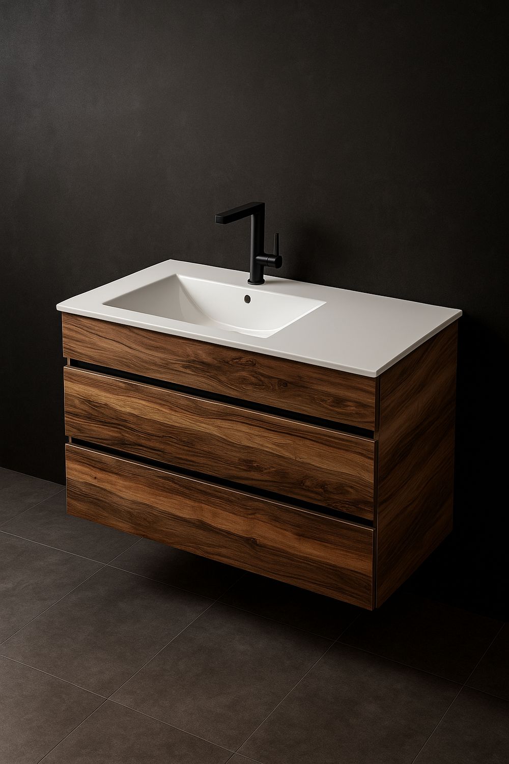 Meuble de salle de bains Spazio 100 cm à deux tiroirs (sans vasque)
