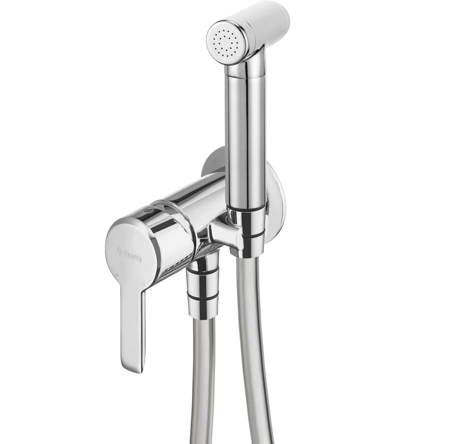 Ensemble hygiénique de WC avec mitigeur encastré Deante Arnika en chromé avec flexible de 120 cm