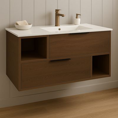 Bathroom Furniture Spazio 100 cm with Two Drawers and Niches (without Basin)