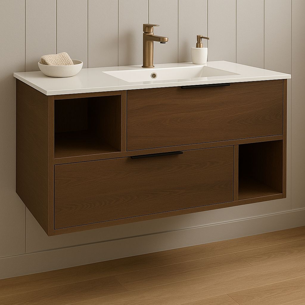 Bathroom Furniture Spazio 100 cm with Two Drawers and Niches (without Basin)