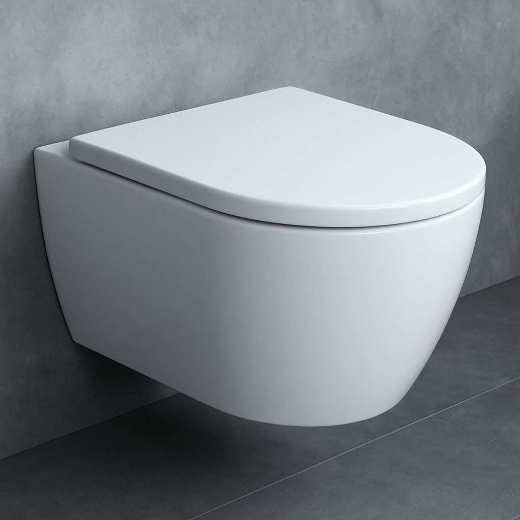 Geberit iCon wall-hung toilet pack, TurboFlush, with antibacterial soft-close seat and lockable hinges