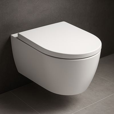 Geberit iCon Rimfree Wall-Hung Toilet Pack with Antibacterial Soft-Close Seat and Lockable, Detachable Hinges