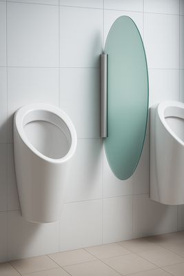 Séparation d&#39;urinoirs Geberit en verre, ovale