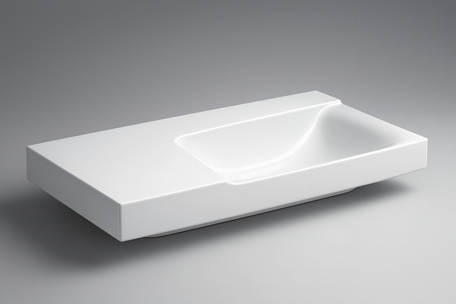 Plan-vasque Geberit Xeno² 90 cm avec espace de rangement à gauche et sans trou de robinetterie - vue 2