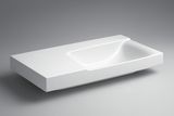 Plan-vasque Geberit Xeno² 90 cm avec espace de rangement à gauche et sans trou de robinetterie