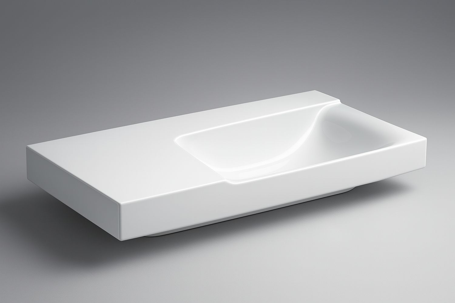 Geberit Xeno² 90 cm Washbasin with Left Storage Space and Without Tap Hole