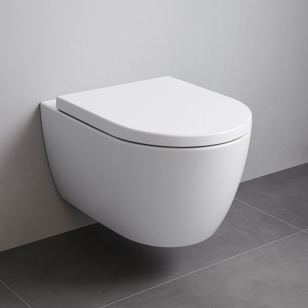 Geberit iCon Wall-Hung Toilet Pack Rimfree White Matte with Hidden Fixings and Soft-Close Antibacterial Seat