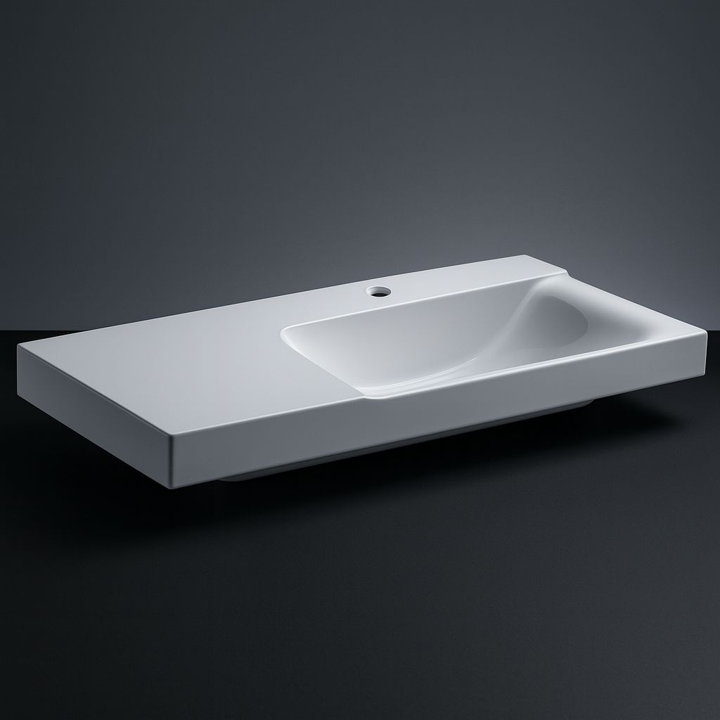 Geberit Xeno² 90 cm Washbasin with Left Storage Space and Tap Hole