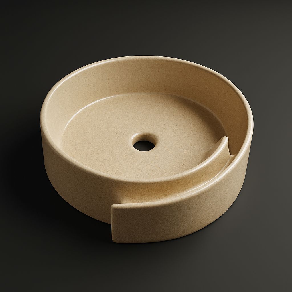 Bol à poser &quot;Arobase&quot; 40 cm granité beige