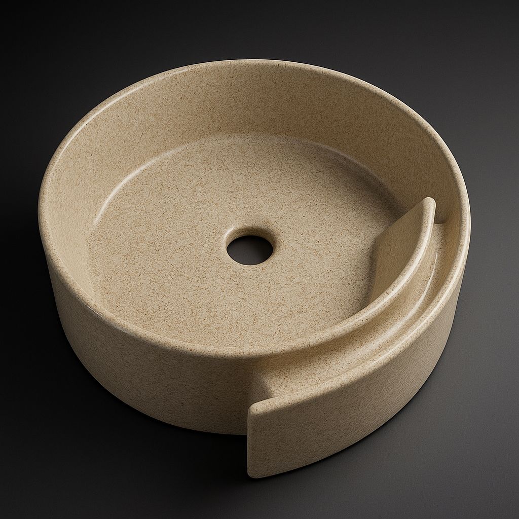 Bol à poser &quot;Arobase&quot; 40 cm granité corail