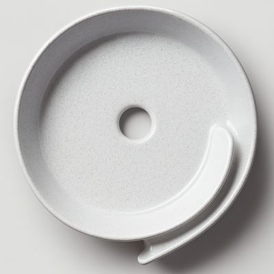 Bol à poser &quot;Arobase&quot; 40 cm granité blanc