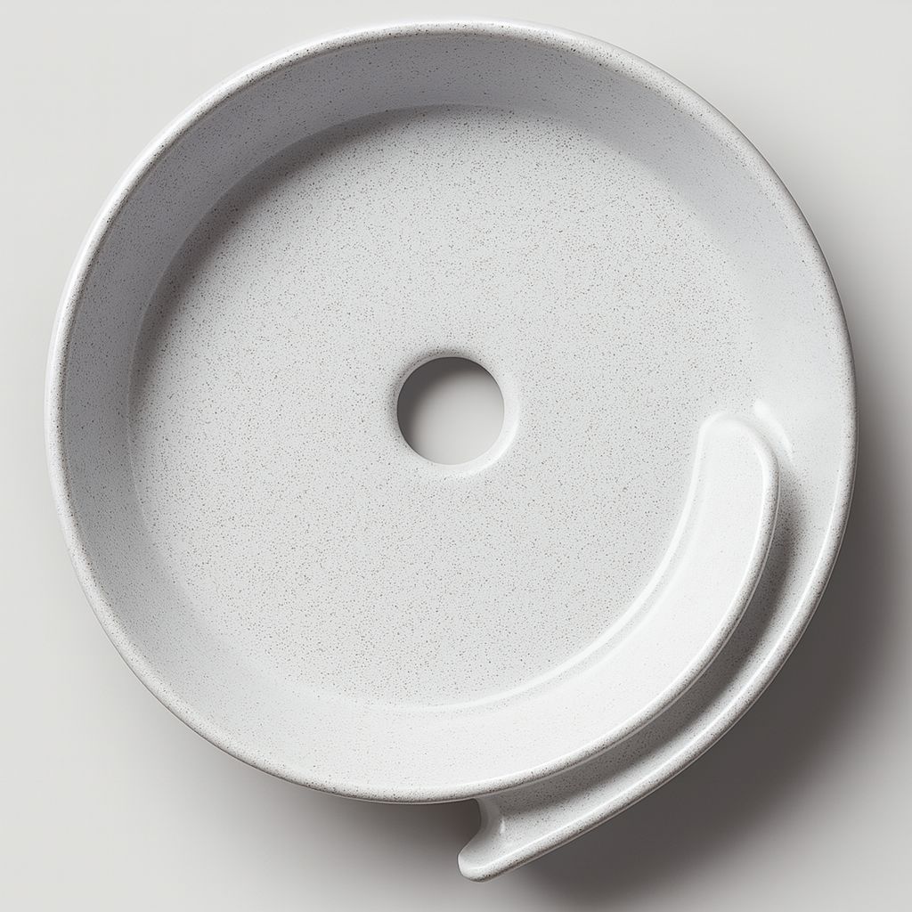 Bol à poser &quot;Arobase&quot; 40 cm granité blanc