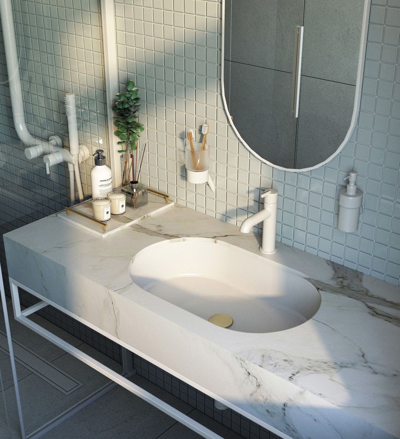 Distributeur de savon liquide Deante Silia en blanc mat — vue 5