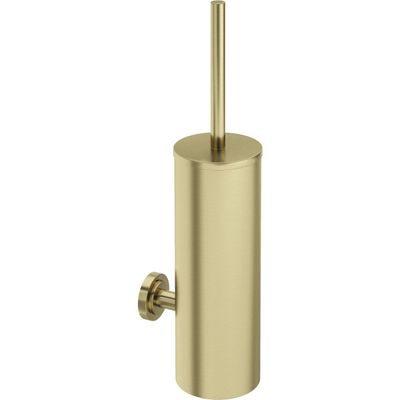 Deante Temisto Wall-Mounted Brush Holder in Brushed Brass PVD