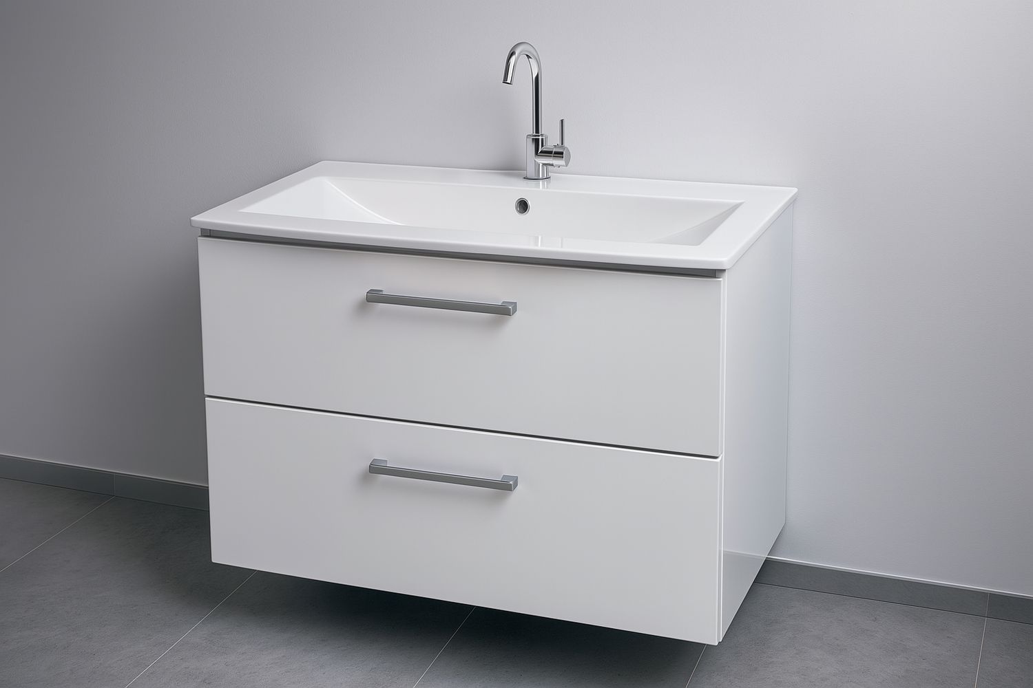 Meuble de salle de bains Lido 92 cm à deux tiroirs (sans vasque)