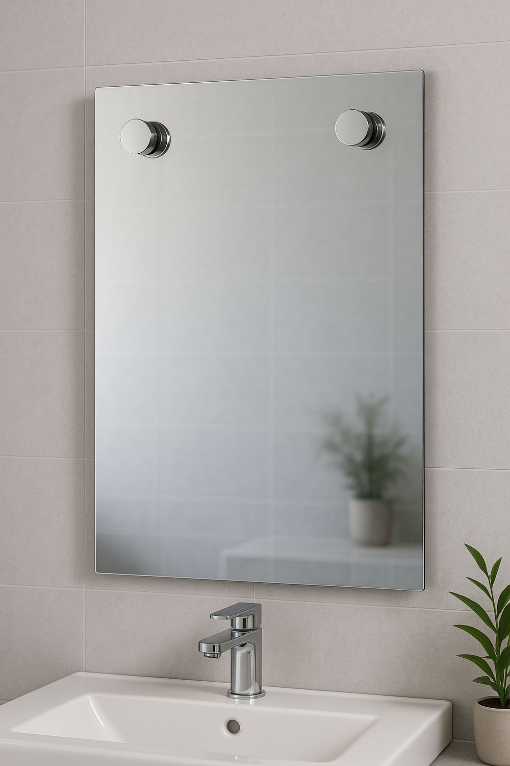 Mirror Gedy Dakota rectangular 50 x 65 cm with polished edge and lighting - Design: Carlo Vietri