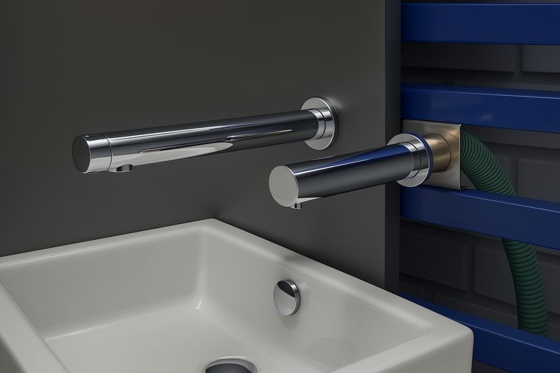 Bâti-support pour robinetterie électronique de lavabo