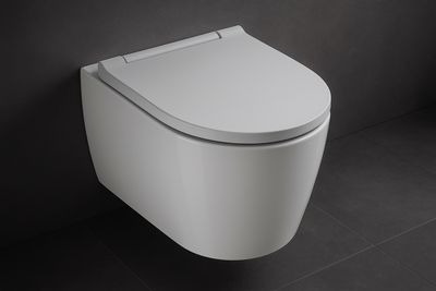 Geberit One Wall-Hung Toilet Pack with TurboFlush, Hidden Fixations, and Detachable Antibacterial Soft-Close Seat in White