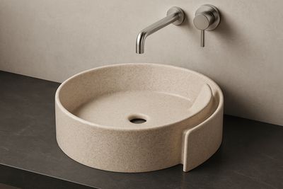 Bol à poser &quot;Arobase&quot; 40 cm granité corail