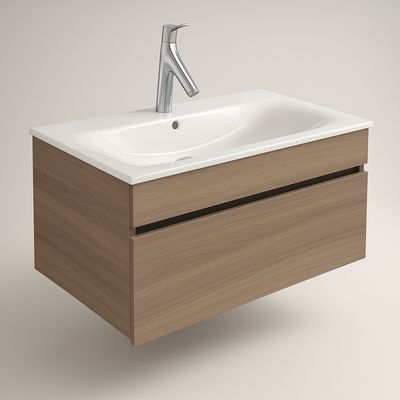 Meuble de salle de bains à un tiroir pour lavabo Geberit Selnova Square 80 cm (sans vasque)