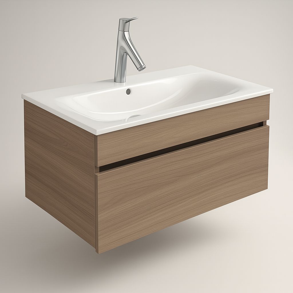 Meuble de salle de bains à un tiroir pour lavabo Geberit Selnova Square 80 cm (sans vasque)