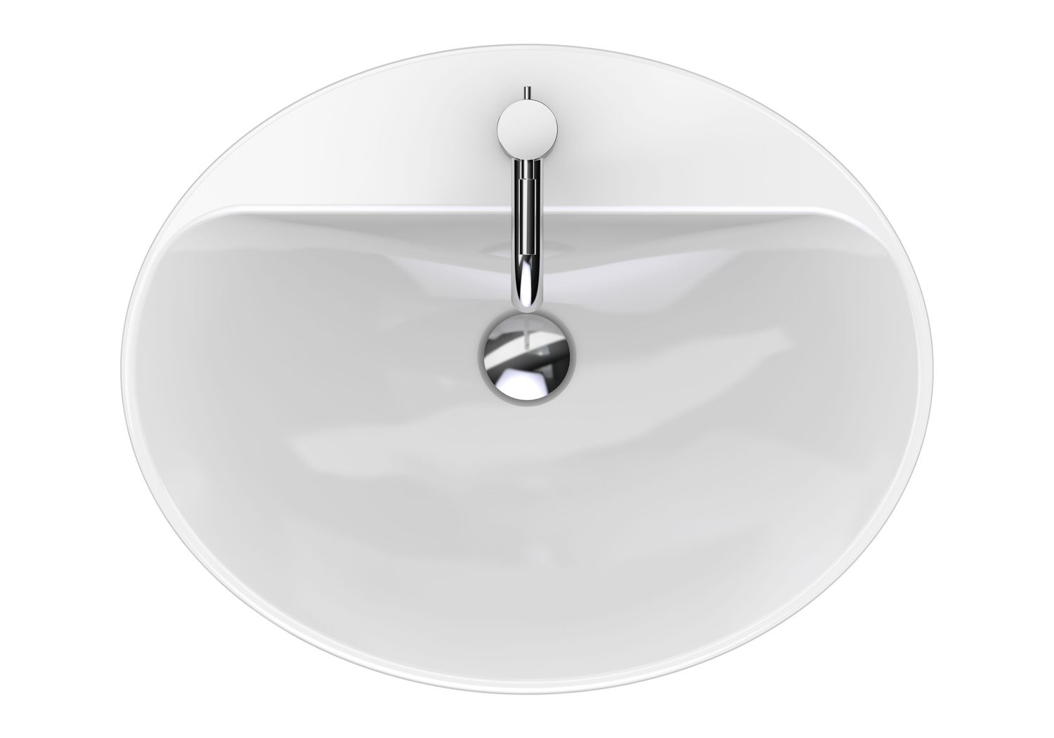 Vasque bol Geberit VariForm ovale 60 x 45 cm avec plage de robinetterie — vue 3