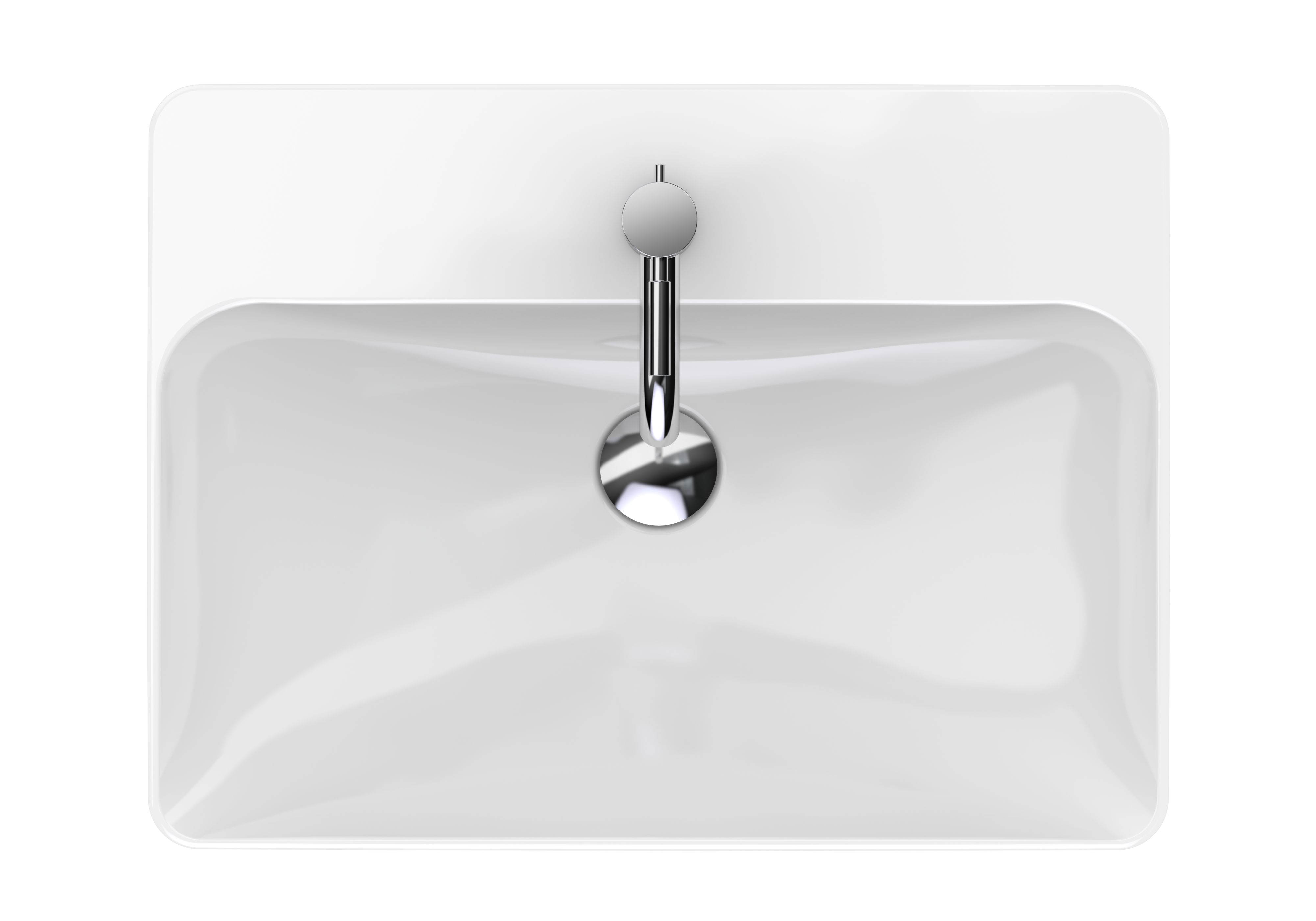 Vasque bol Geberit VariForm rectangulaire 60 x 45 cm avec plage de robinetterie - vue 2