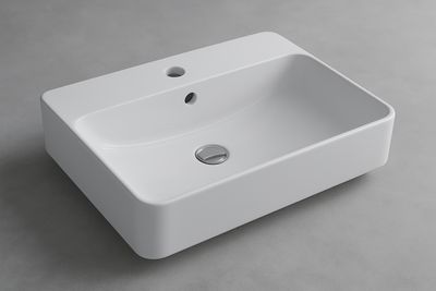 Geberit VariForm Rectangular Washbasin Bowl 60 x 45 cm with Tap Platform