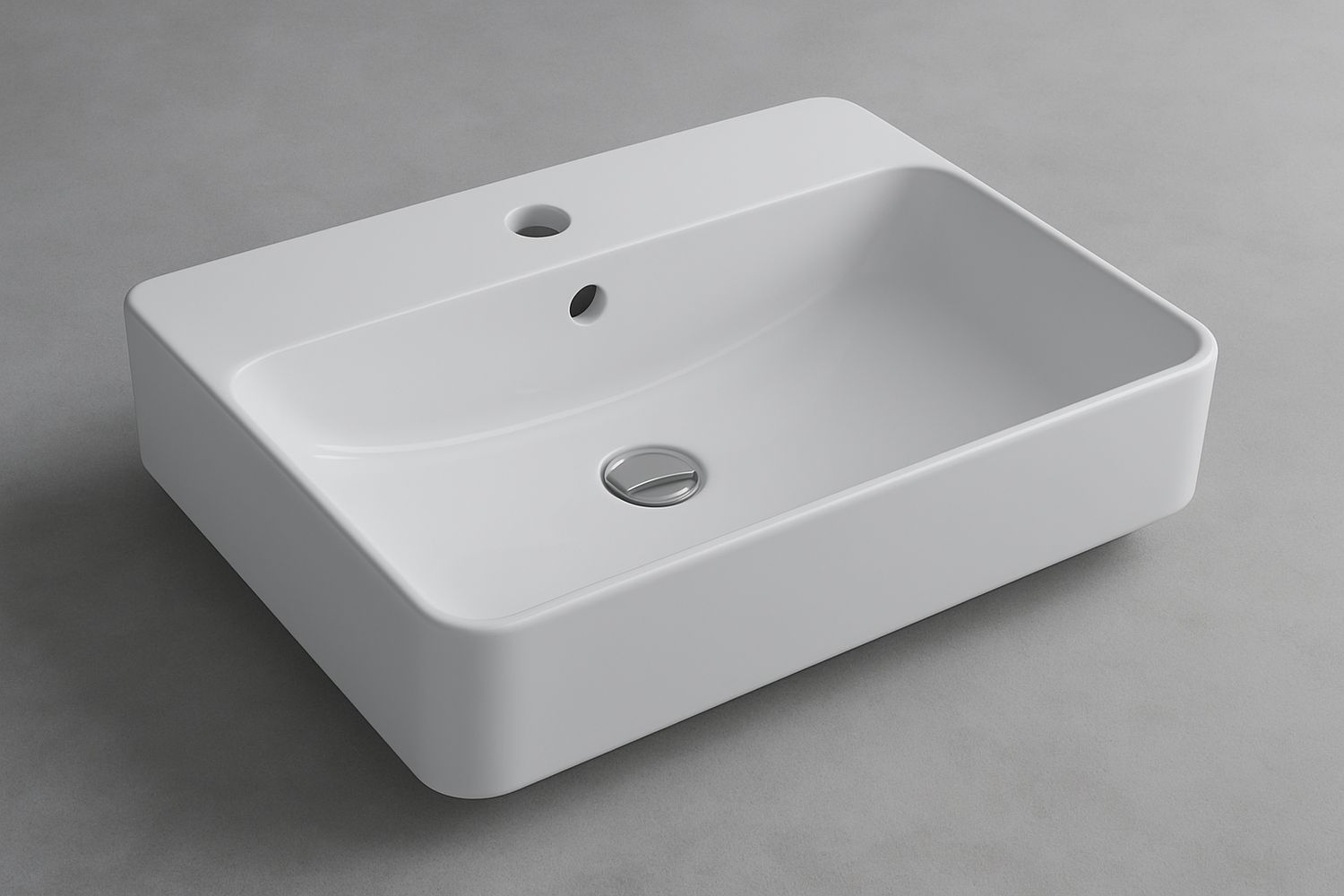 Geberit VariForm Rectangular Washbasin Bowl 60 x 45 cm with Tap Platform