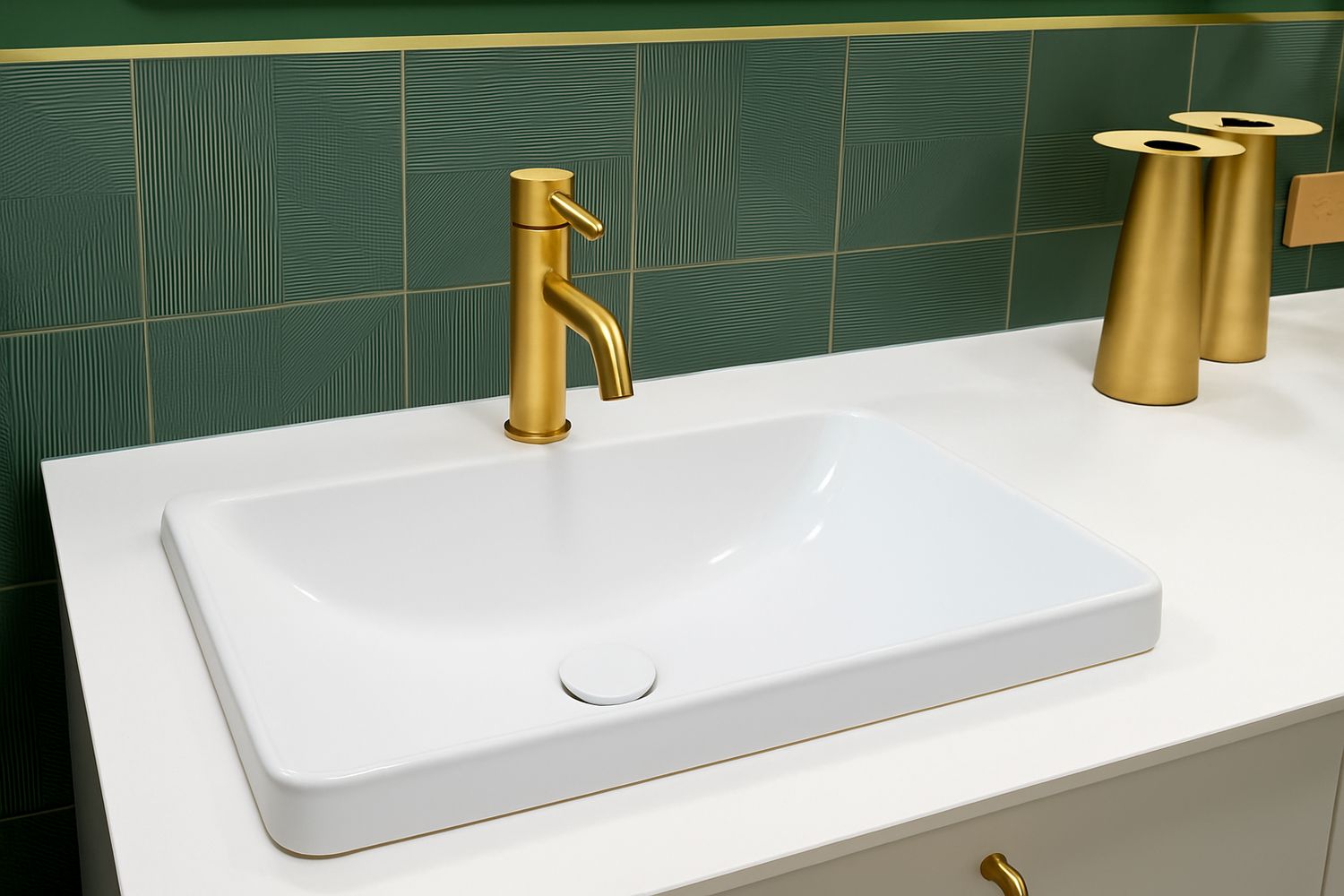 Geberit VariForm Rectangular Built-in Washbasin 55 x 40 cm with Overflow