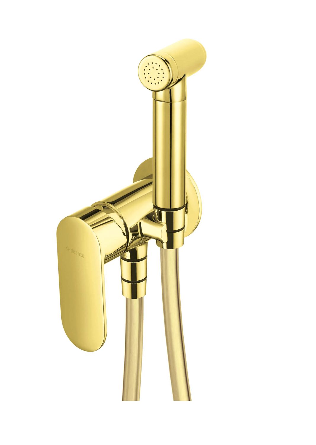 Hygienic WC Set with Built-in Mixer Deante Alpinia in Polished Gold PVD with 120 cm Hose