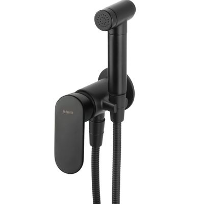 Hygienic WC Set with Built-in Mixer Deante Alpinia in Matte Black with 80 cm Hose