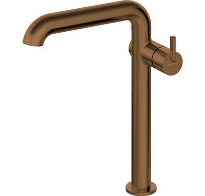 High-Rise Basin Mixer Deante Silia 265 without Waste in Brushed Bronze PVD