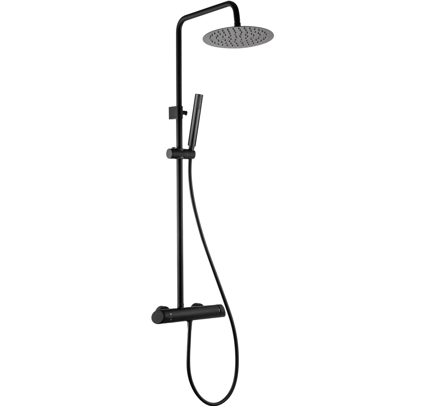 Shower Column Deante Arnika 250 with Thermostatic Mixer in Matte Black