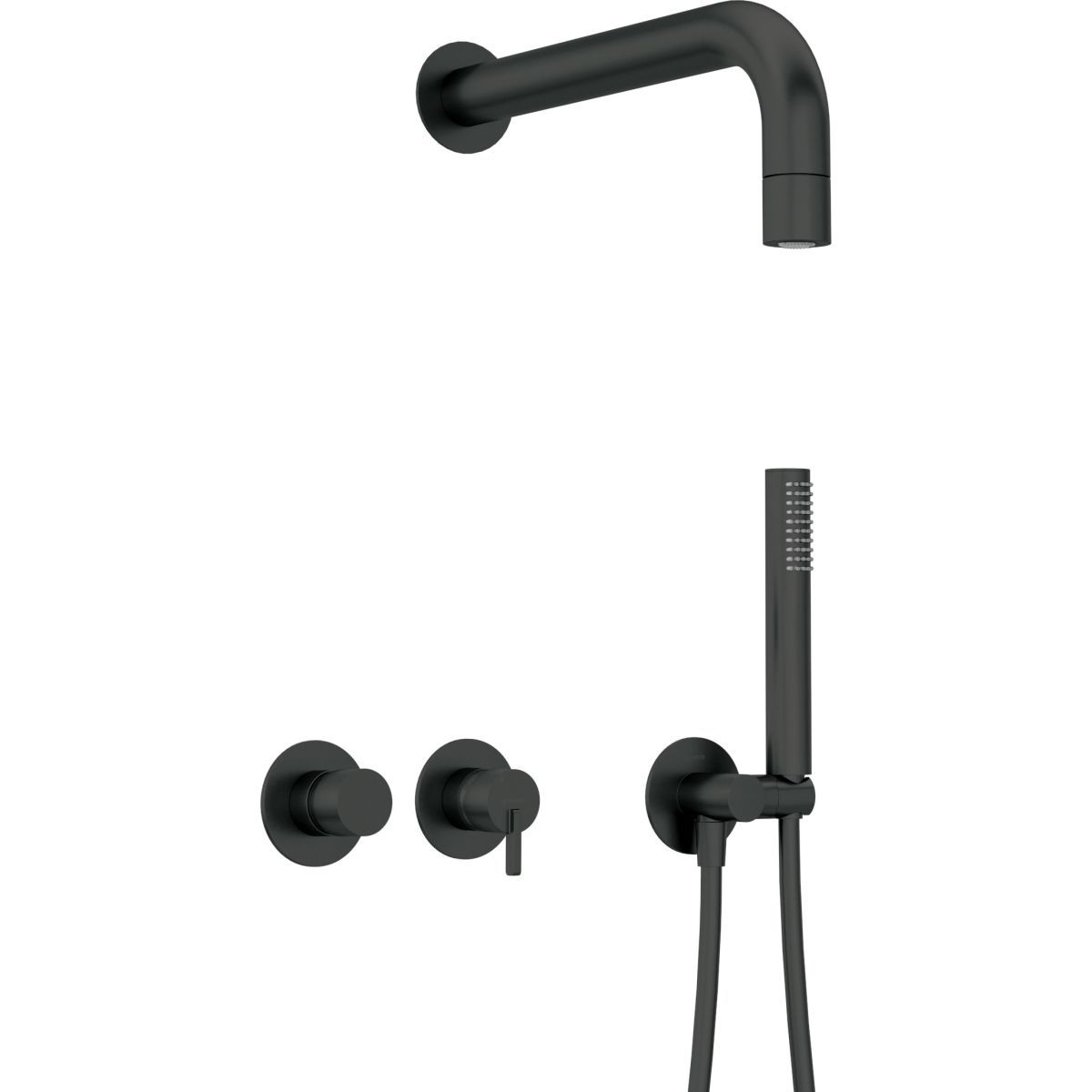 Deante Silia Concealed Shower Set with Fixed Matte Black Shower Head