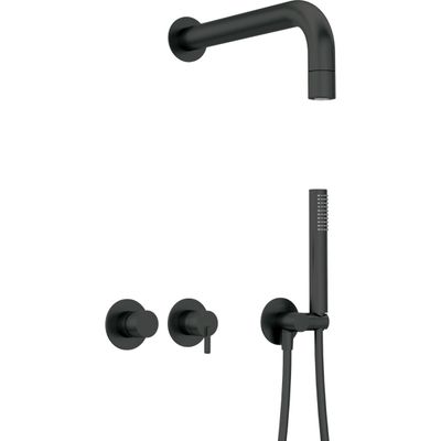 Deante Silia Concealed Shower Set with Fixed Matte Black Shower Head