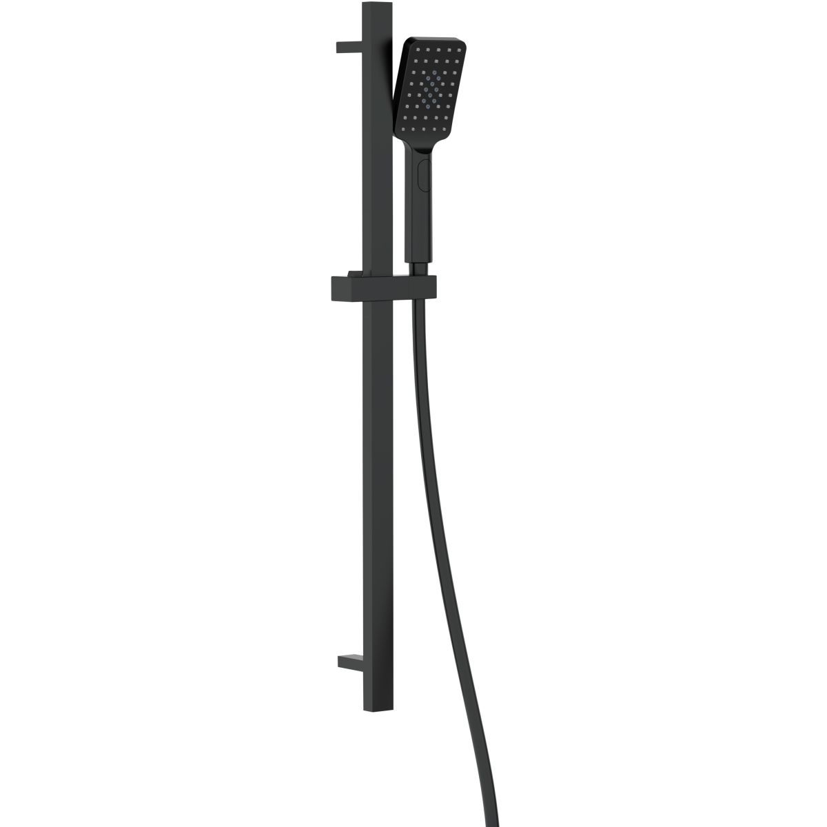 Deante Alpinia Shower Bar with Handheld Showerhead 3 Jets and Matte Black Hose