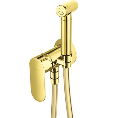 Hygienic WC Set with Built-in Mixer Deante Alpinia in Polished Gold PVD with 120 cm Hose