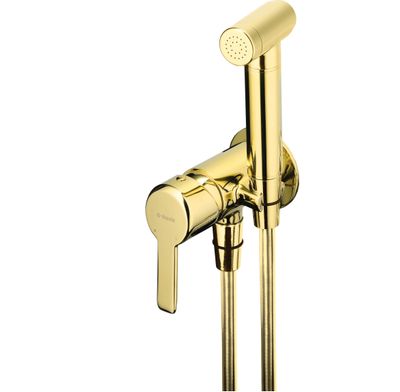 Hygienic WC Set with Built-in Mixer Deante Arnika in Polished Gold PVD with 120 cm Hose