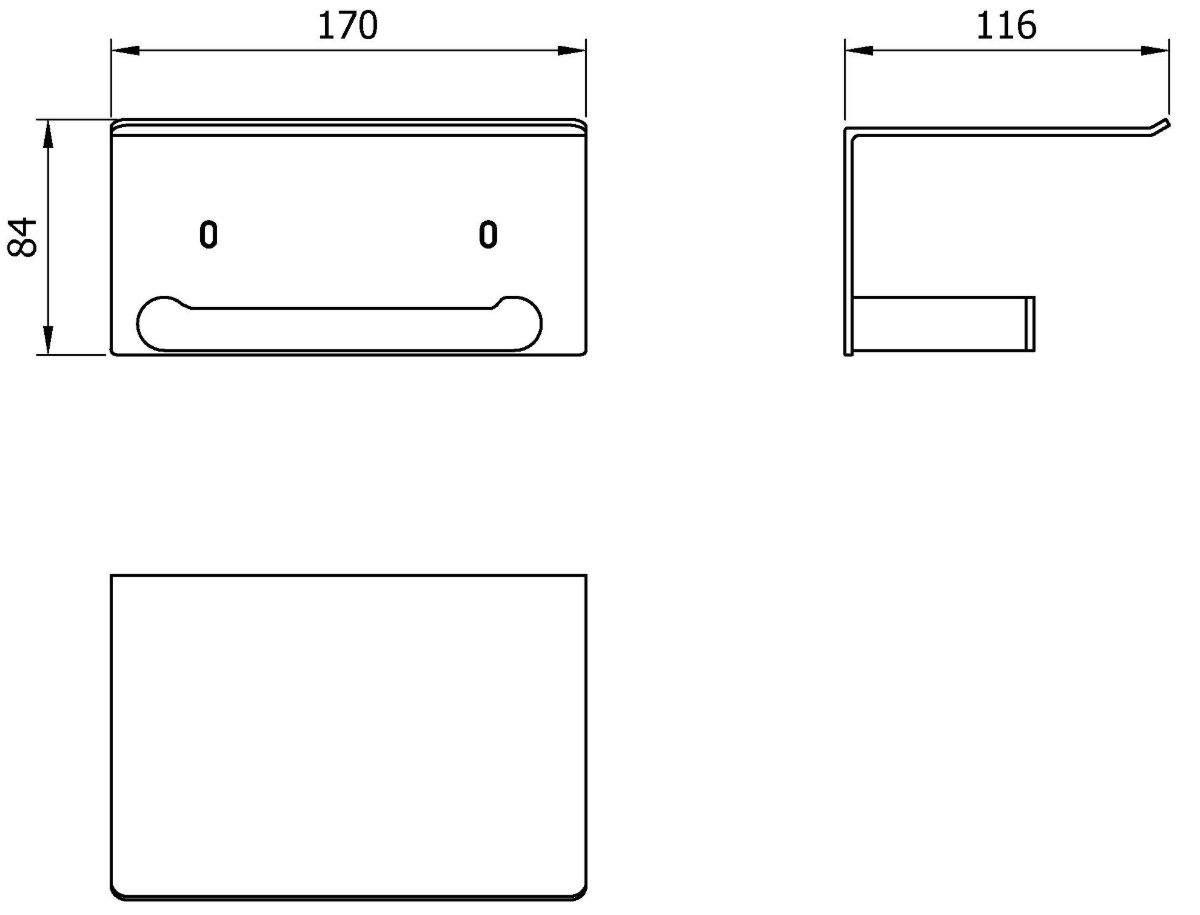 Porte-rouleau Nofer Niza avec surface d'appui en noir mat — vue 2