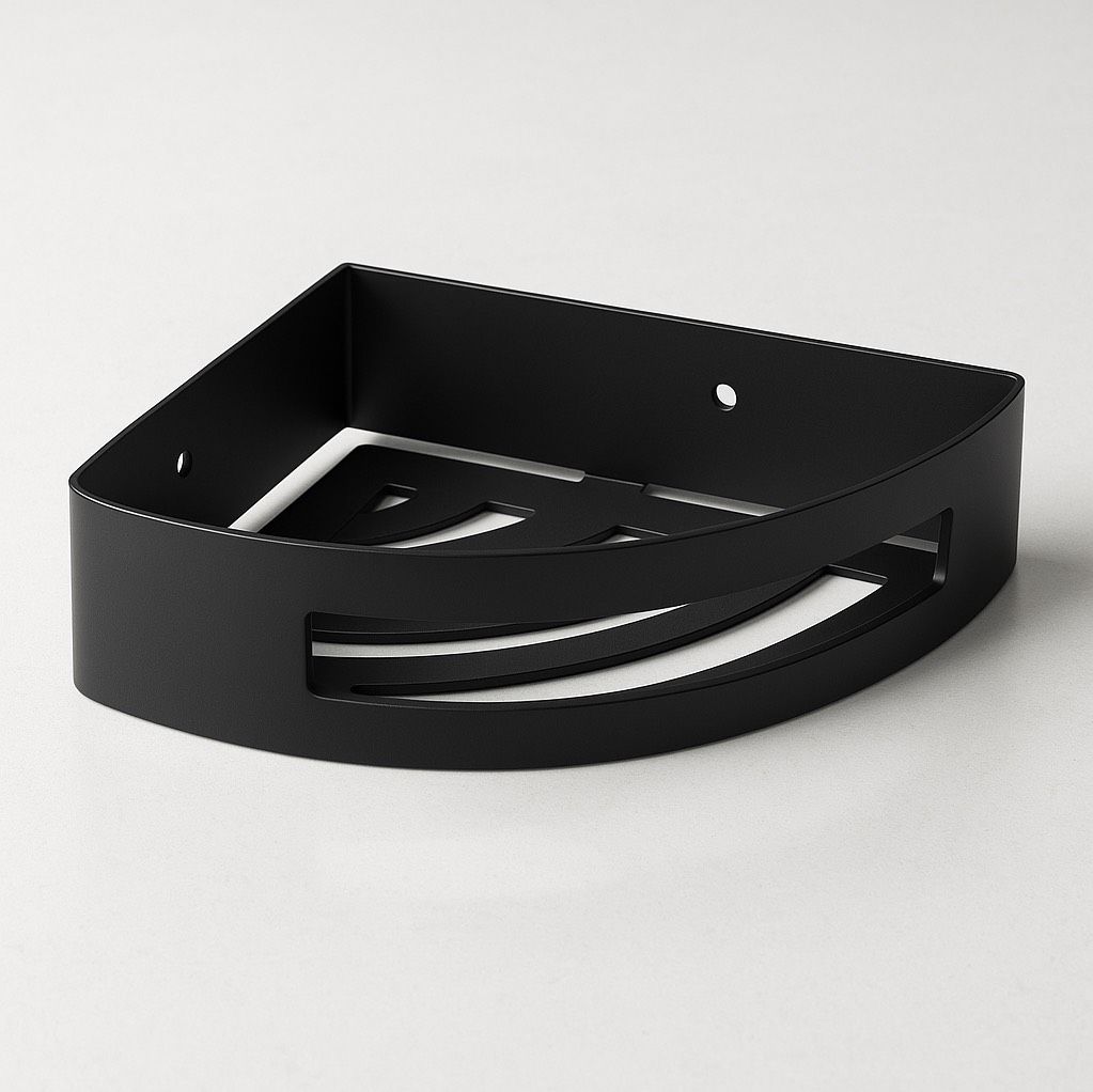 Nofer Matte Black Corner Soap Holder