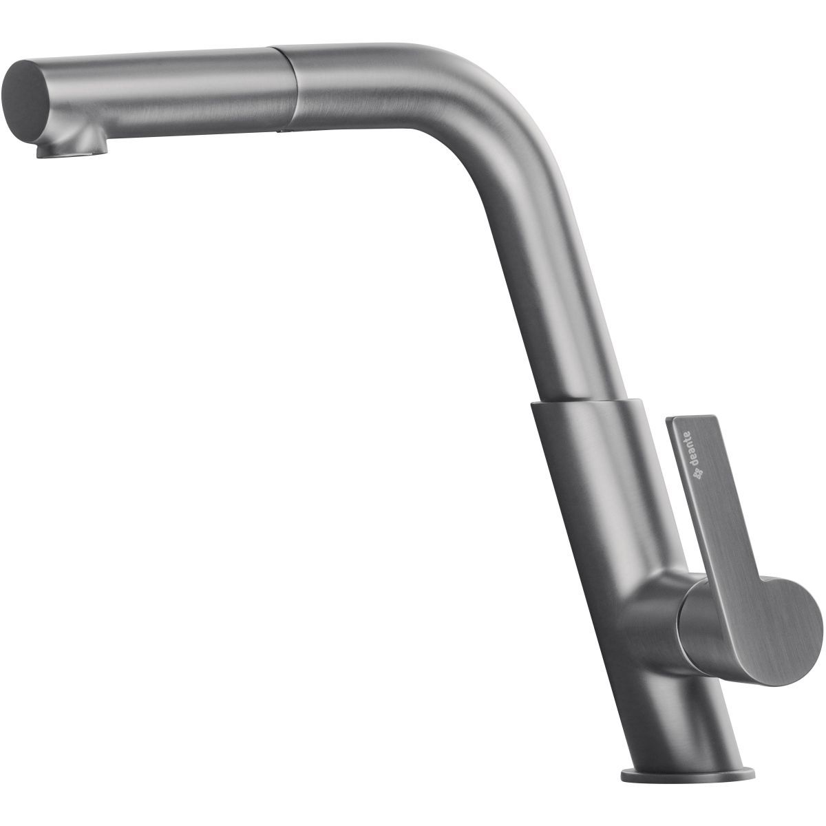 Deante Silia Kitchen Mixer Tap with Pull-Out Titanium Showerhead