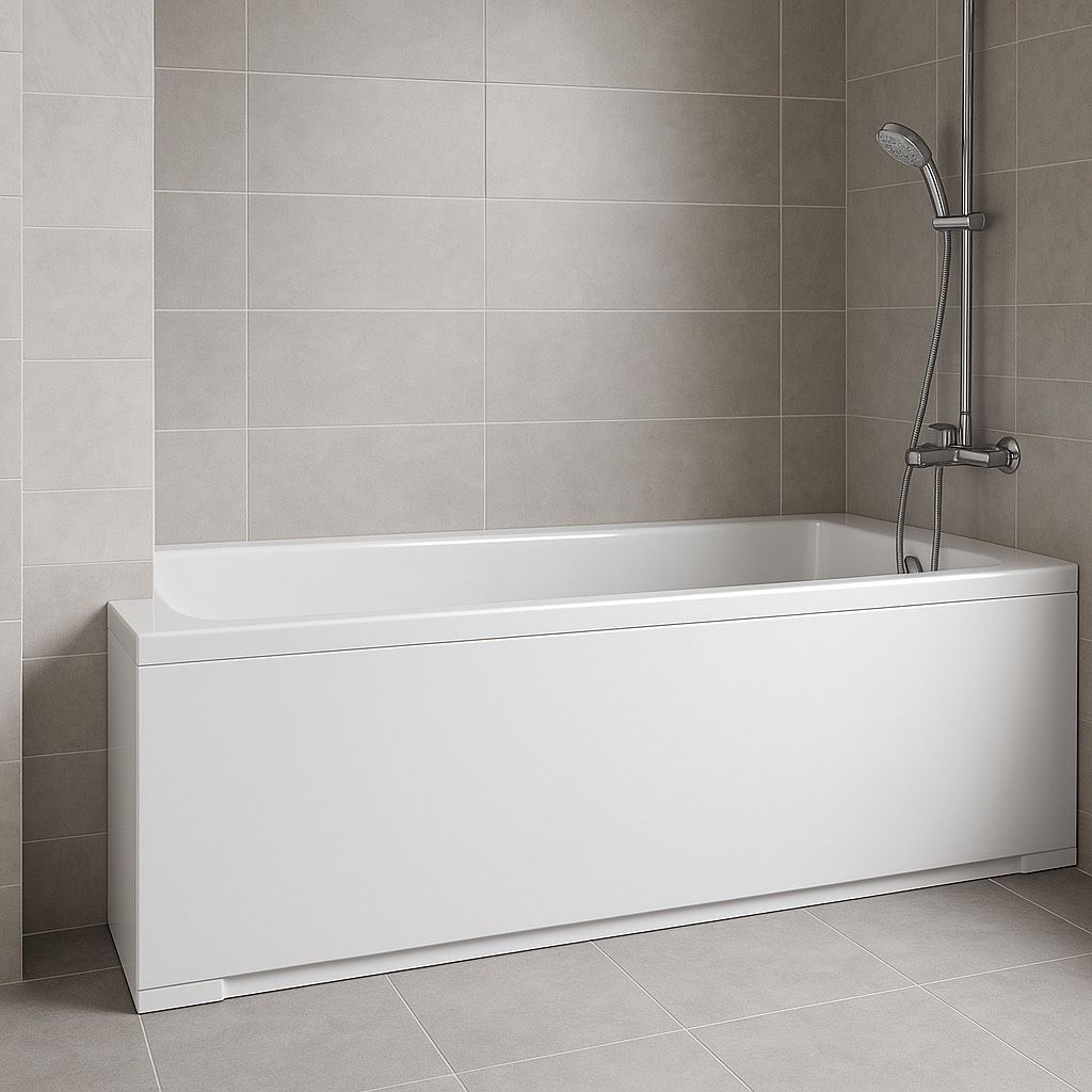 Glossy White Acrylic Front Panel 160 x 54 (for Rectangular Bathtub)