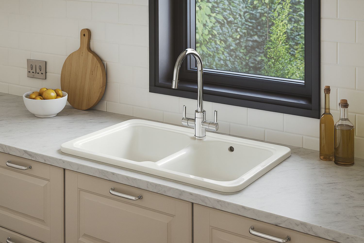 Twist 90 cm x 47 cm Built-in Kitchen Sink