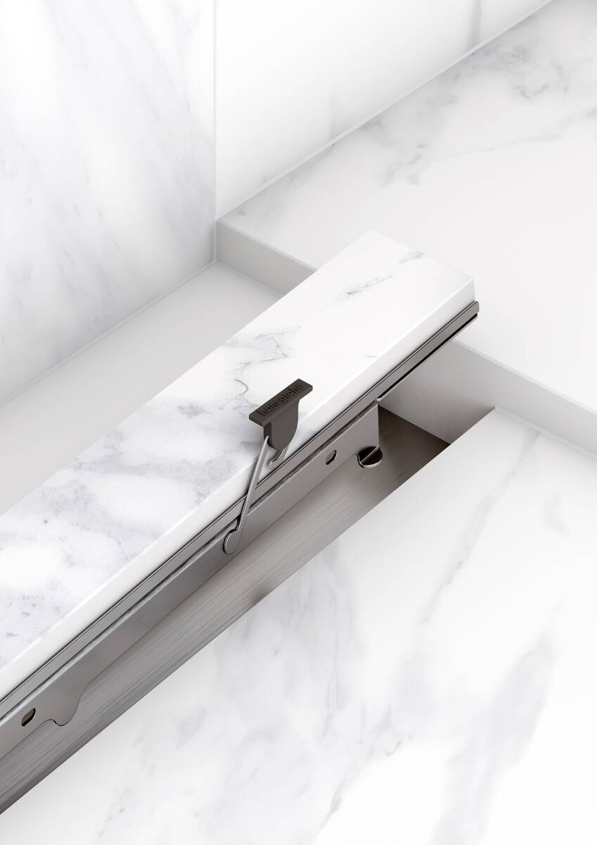 Set de finition Hansgrohe RainDrain Rock 700 mm découpable et carrelable - vue 2