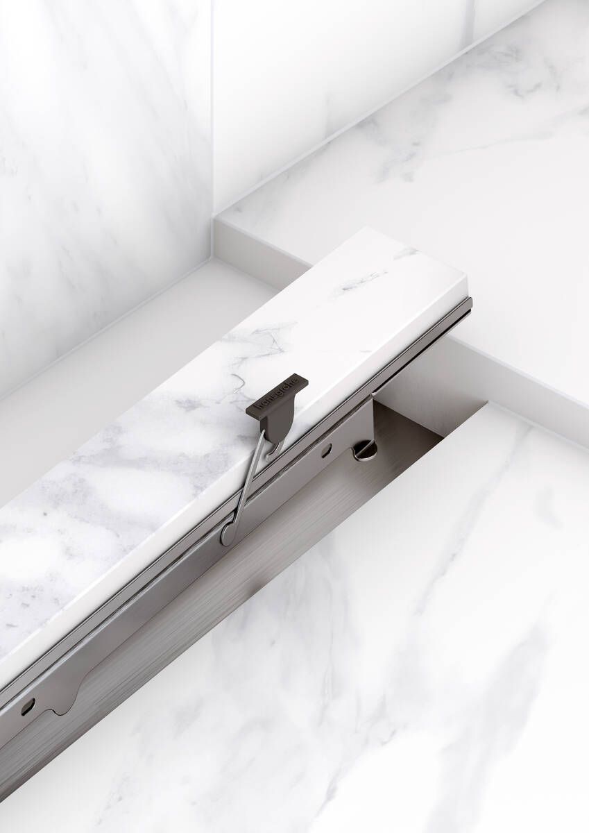 Set de finition Hansgrohe RainDrain Rock 700 mm découpable et carrelable — vue 2